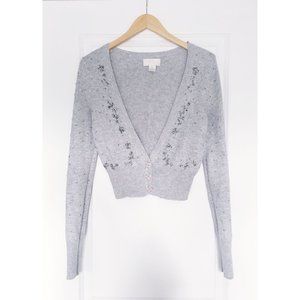 American Eagle Grey Embellished Cardigan M